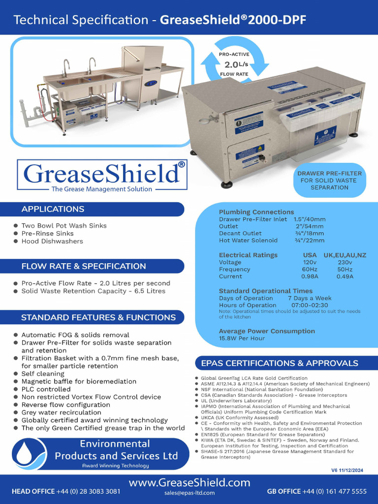 GS2000 DPF TechnicalSpecification | PDF