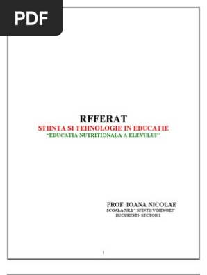 Educatia Nutritionala A Elevului