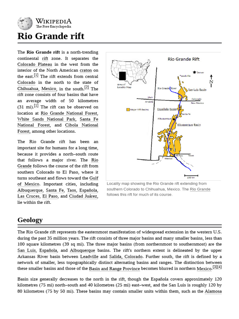 Rio Grande Rift: Geology and Geography | PDF | Geology | Geophysics