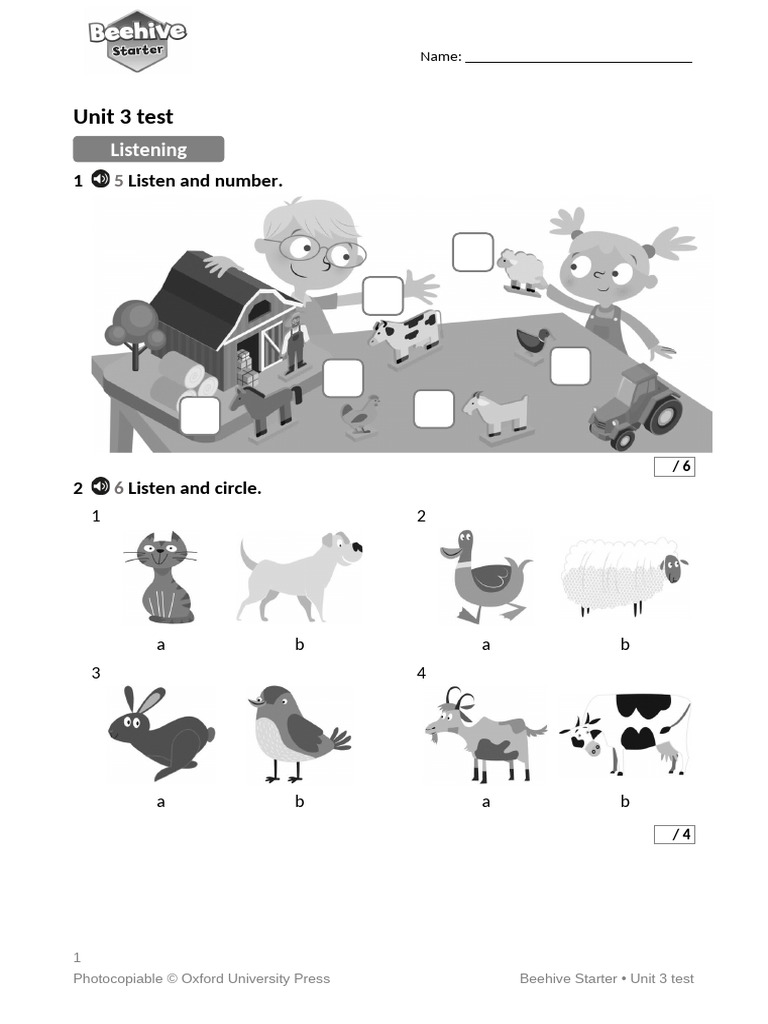 Beehive Starter Unit 3 Test Guide | PDF