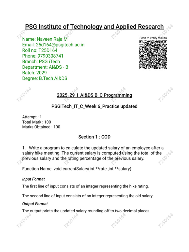 C Programming Practice Tasks for AI&DS | PDF | Computing | Computer ...