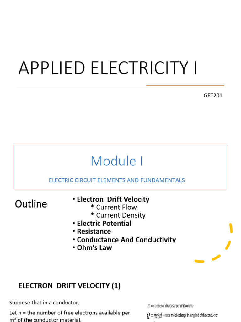 Applied Electricity I: Concepts & Laws | PDF | Electrical Resistivity ...