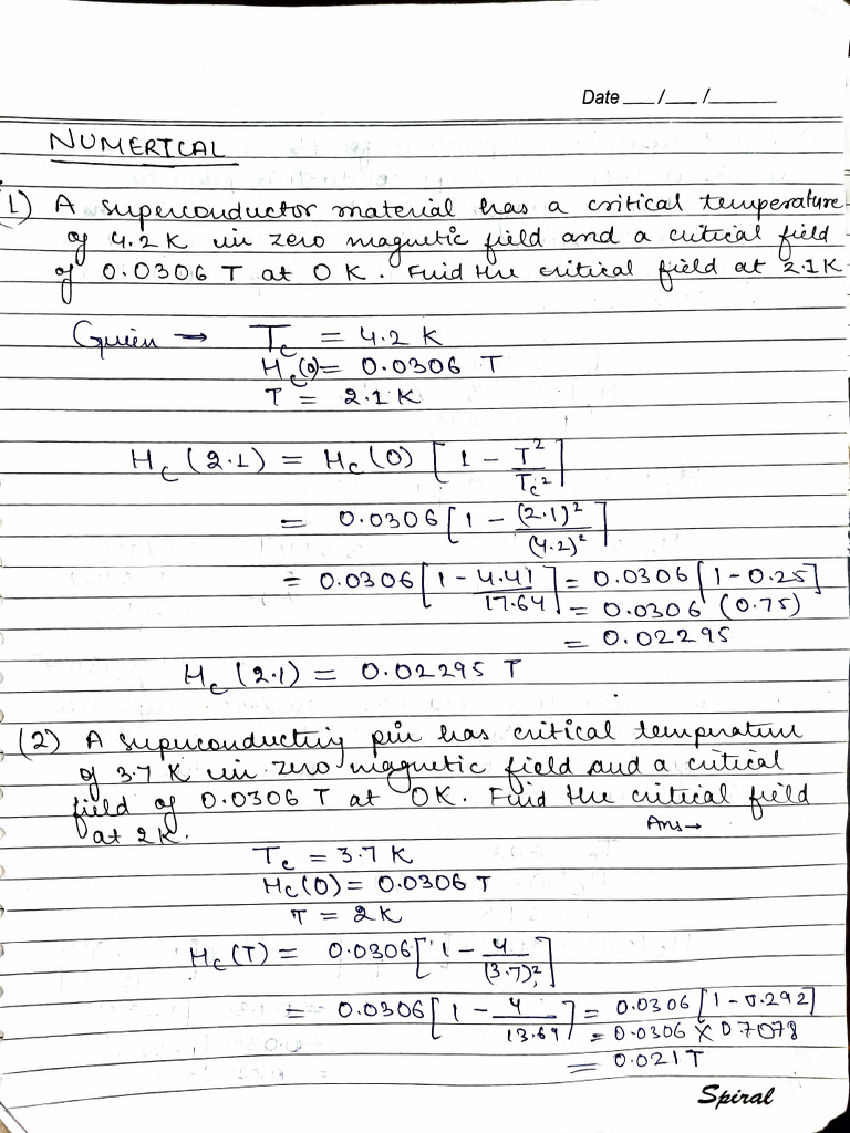 Critical Field Calculations for Superconductors | PDF