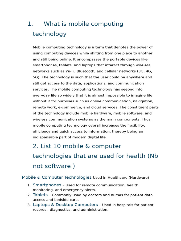 Mobile Computing in Healthcare Technologies | PDF | Monitoring ...