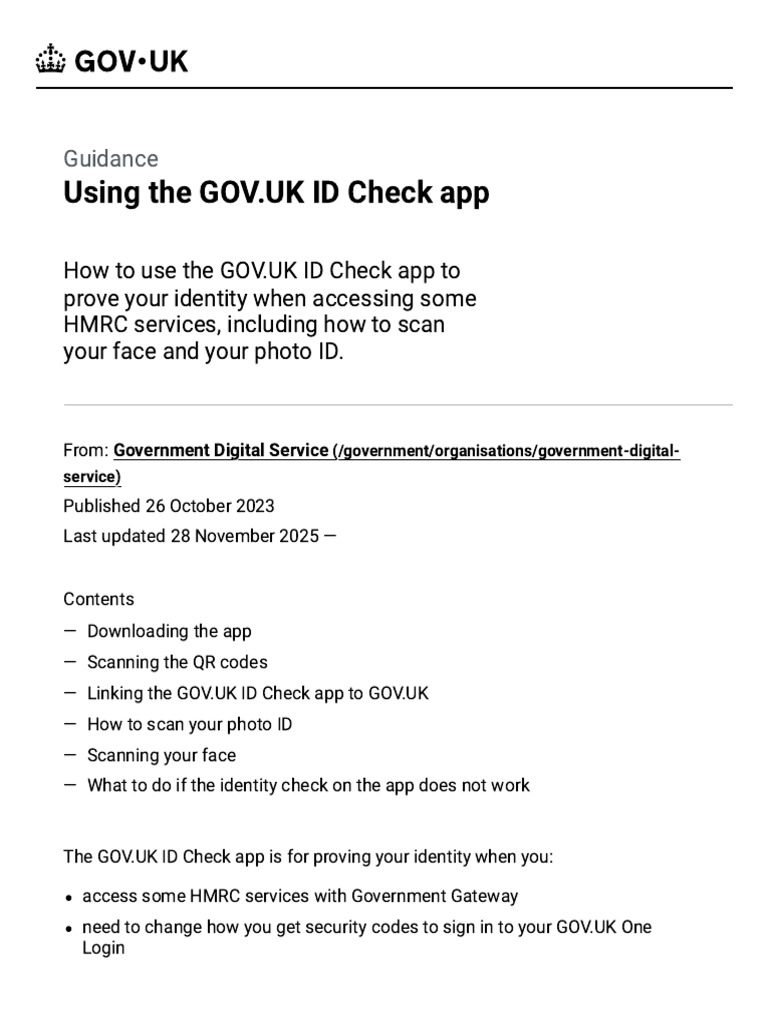 GOV.UK ID Check App Guide | PDF | Identity Document | Smartphone