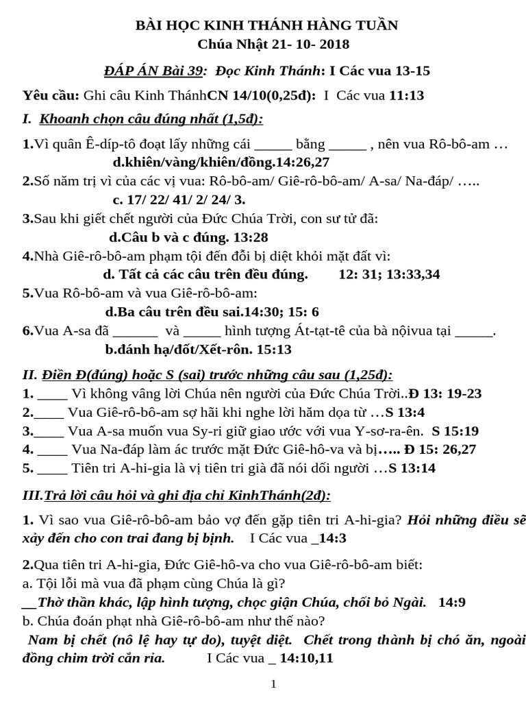 Đáp Án B 39 I CV 13-15 | PDF
