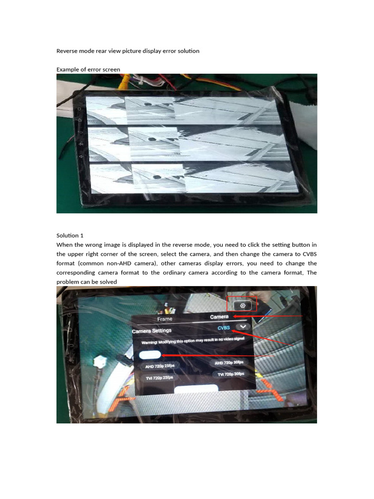 Solution for Abnormal Display in Reverse Mode(T3L_T3L PULS) | PDF