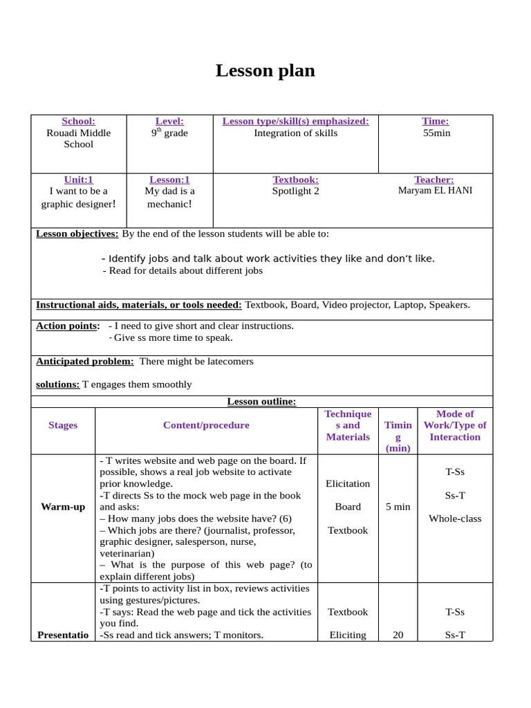 Unit 1 - Lesson 1 - Part 2 - Spotlight 2 | PDF | Learning | Human ...