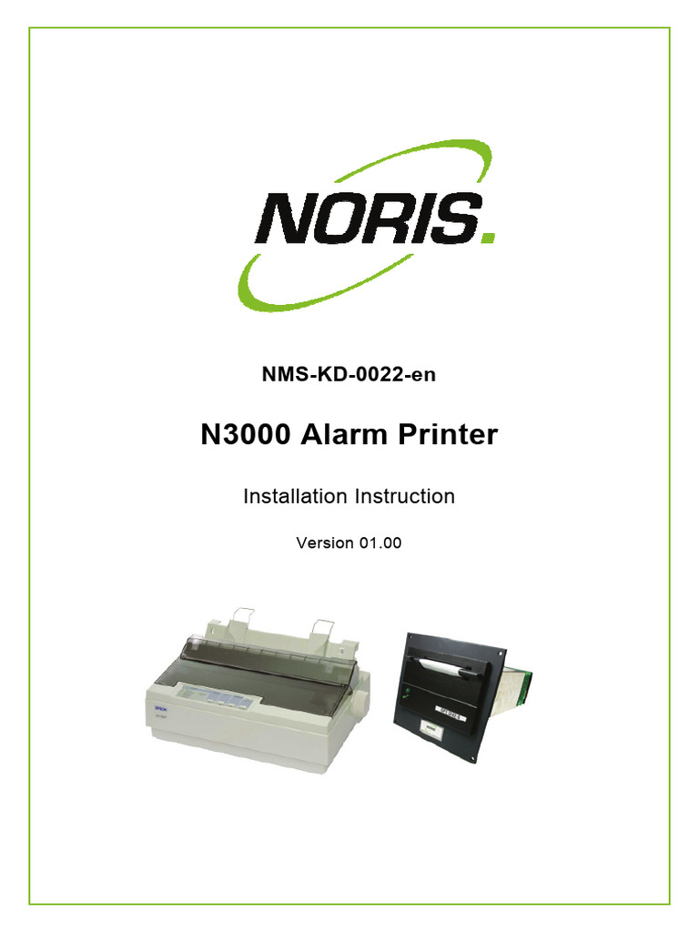 N3000 Alarm Printer Installation Guide | PDF | Printer (Computing) | Fax
