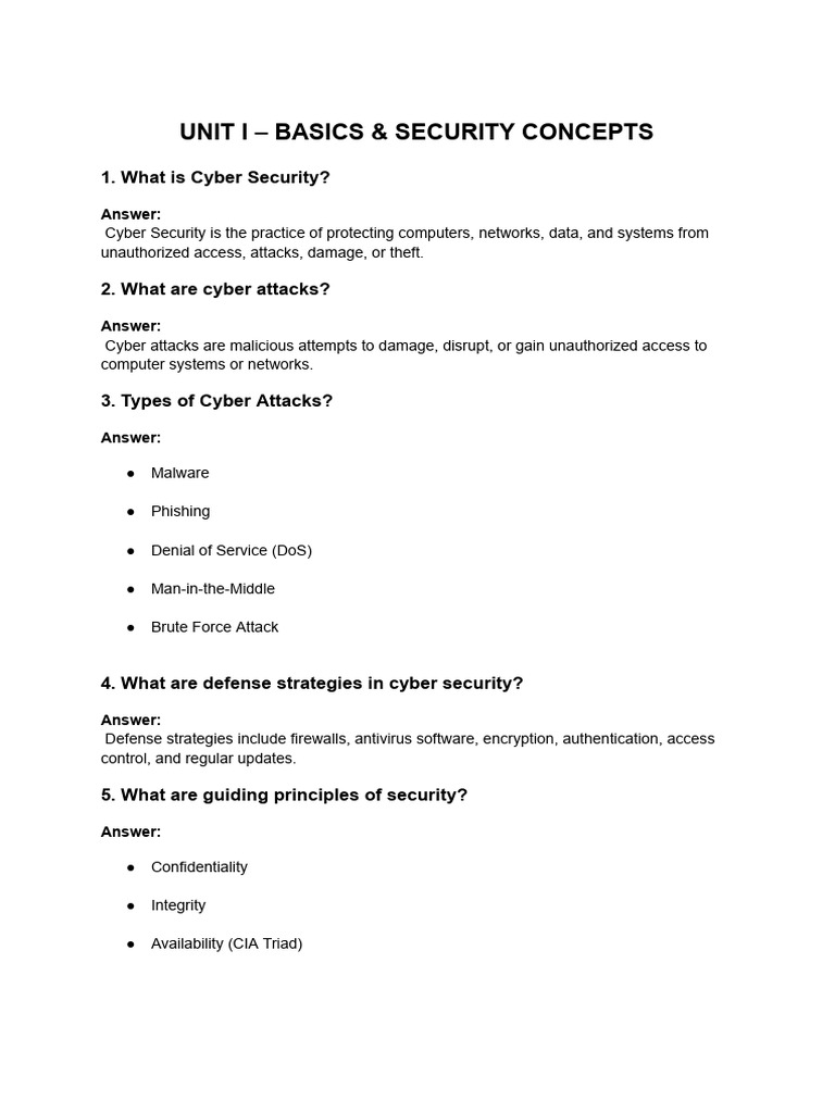 Cyber Security Basics and Concepts | PDF | Key (Cryptography) | Encryption
