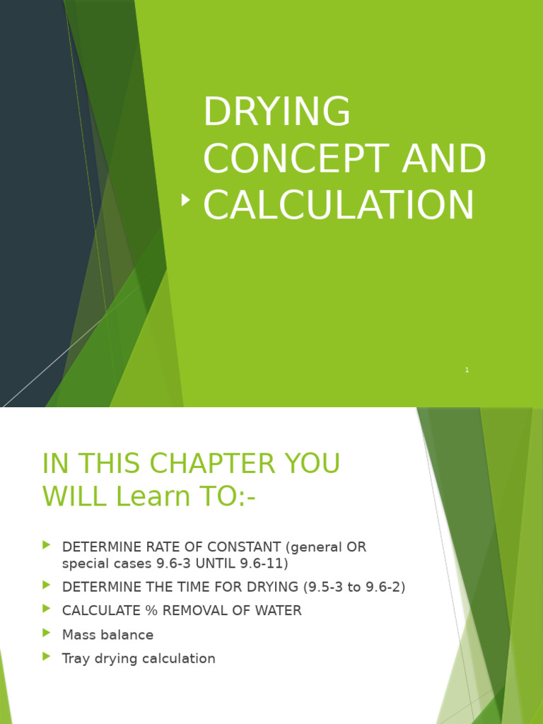 Drying Concepts and Calculations Guide | PDF | Humidity | Water Vapor