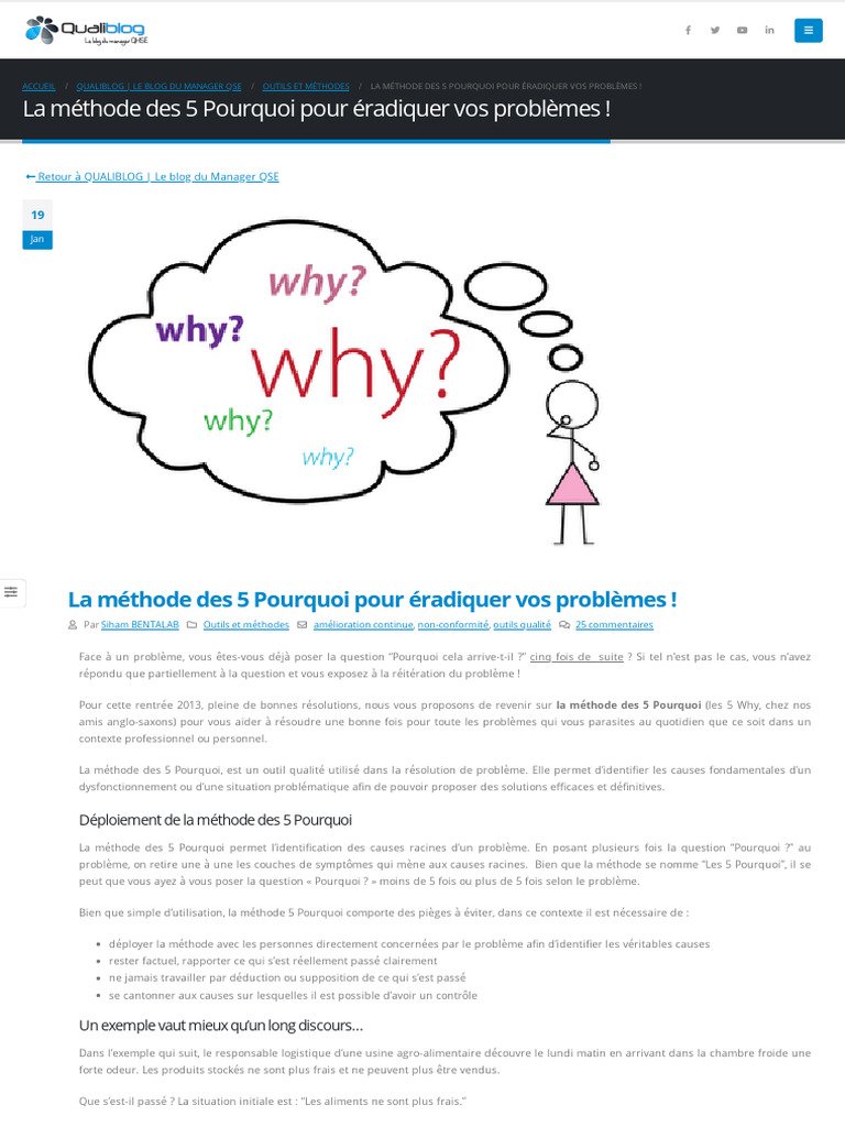 Méthode des 5 Pourquoi : Résoudre les problèmes | PDF | Audit | Six Sigma
