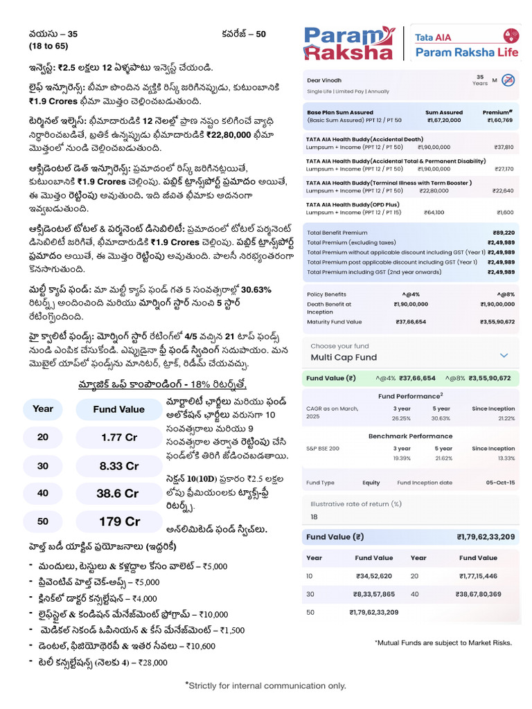 Param Raksha Life 2.5L Telugu | PDF