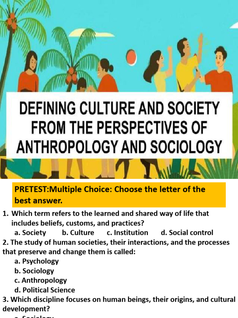 Defining Culture Society From the Perspectives of Anthropology and ...