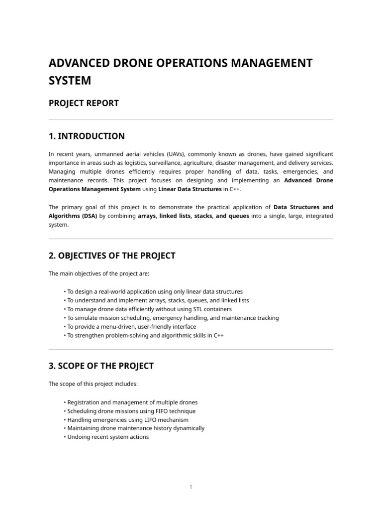 Advanced Drone Operations Management System – Project Report | PDF ...