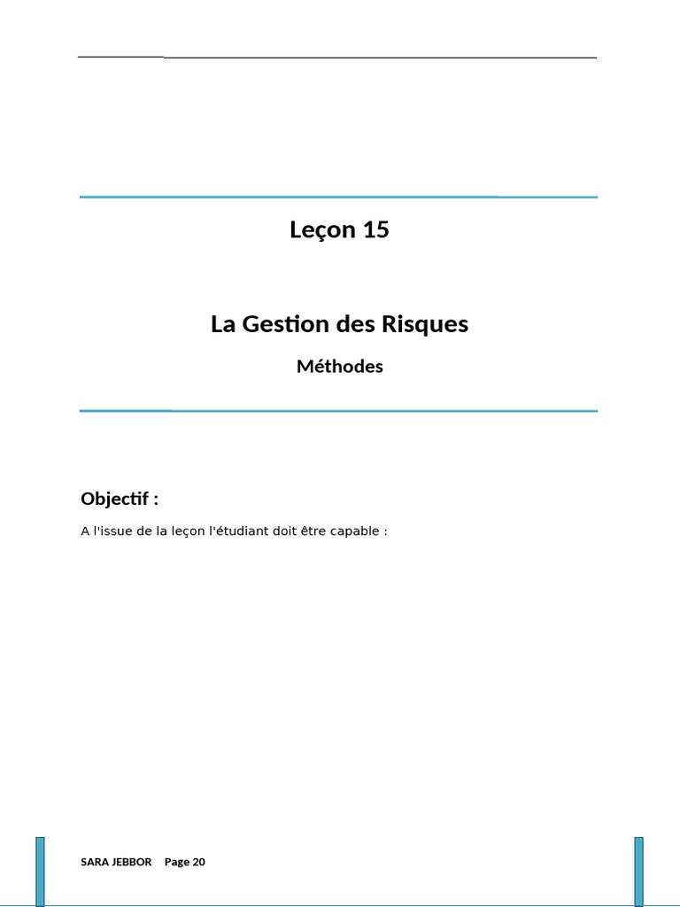 Méthodes de Gestion des Risques SOBANE | PDF | Gestion des risques | Risque