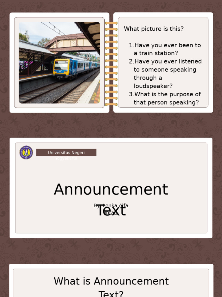 Understanding Announcement Texts | PDF | Grammatical Tense | Linguistics