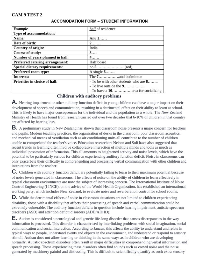 CAM 9 TEST 2 | PDF | Autism | Classroom
