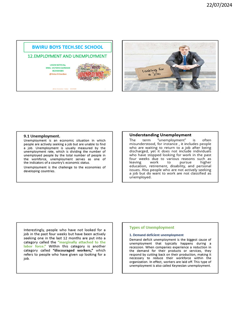 Understanding Employment and Unemployment | PDF | Cost Of Living ...