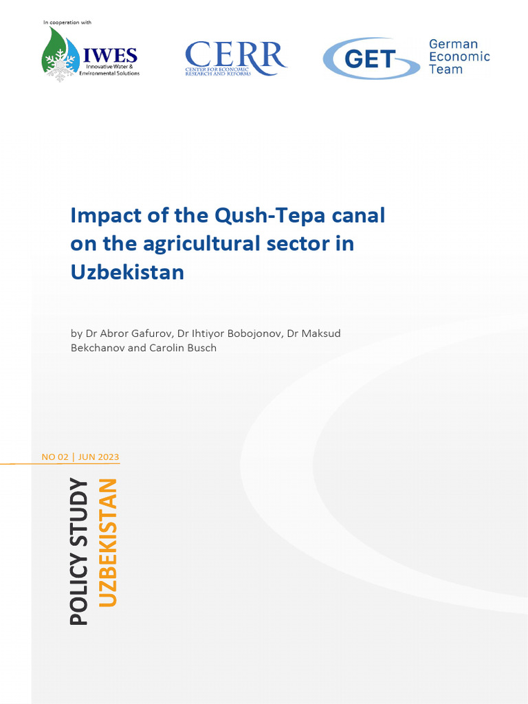 Qush-Tepa Canal's Impact on Uzbekistan Agriculture | PDF | Agriculture ...