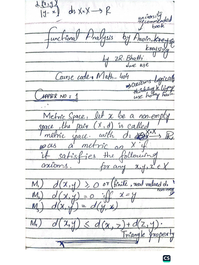 Functional Analysis Chp#01 | PDF