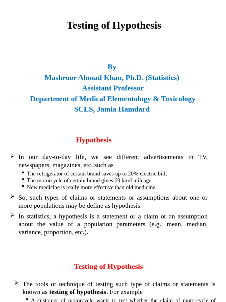Hypothesis Testing in Statistics Explained | PDF | Student's T Test ...