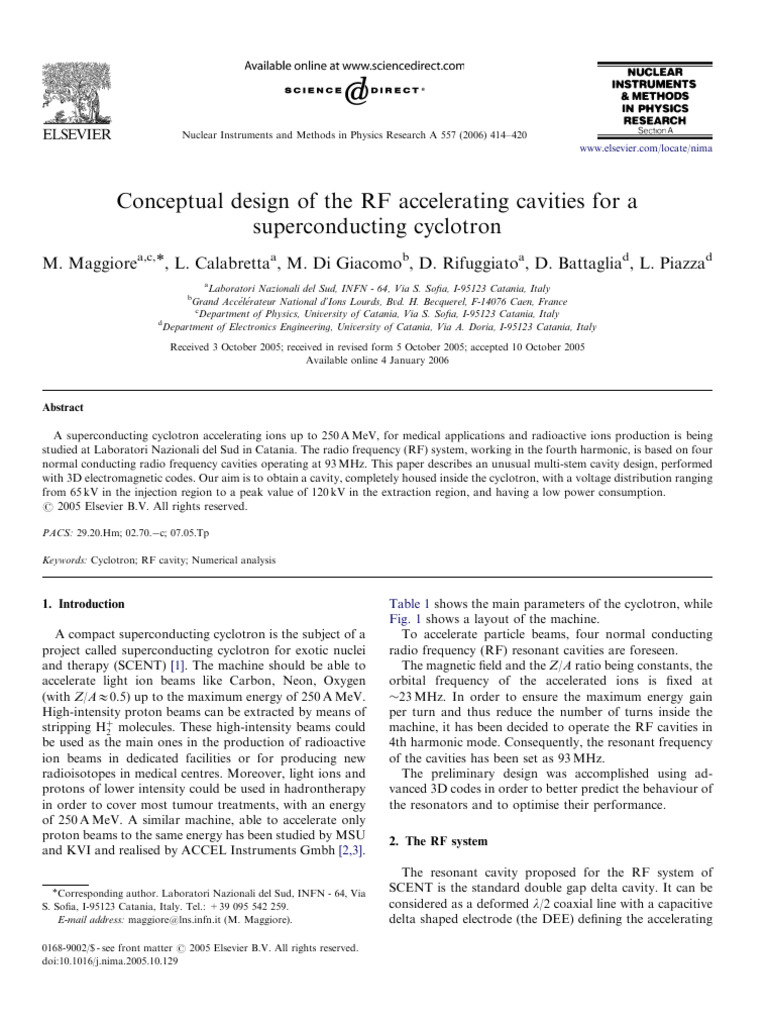 Conceptual Design of the RF Accelerating Cavities for a Superconducting ...