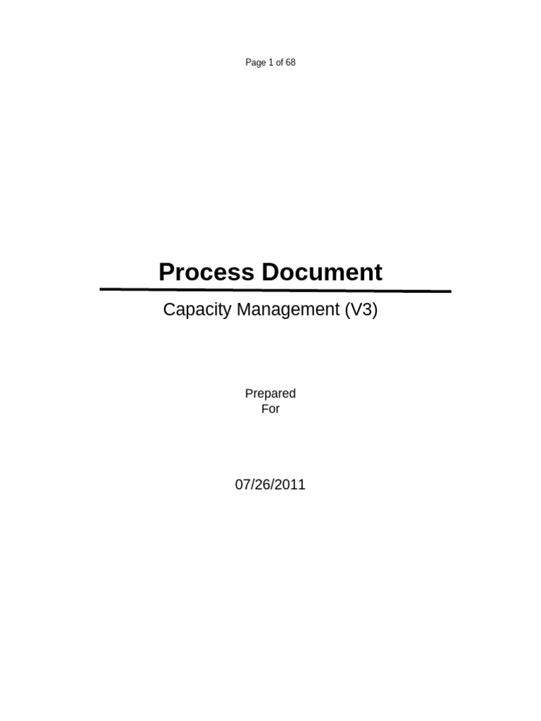 Capacity Management Process Overview | PDF | Service Level Agreement ...
