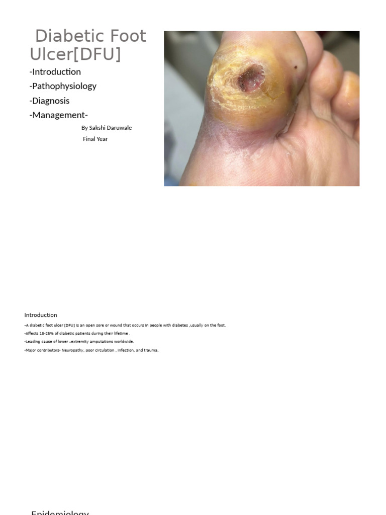 Diabetic Foot Ulcer: Causes and Management | PDF | Wound | Diseases And ...