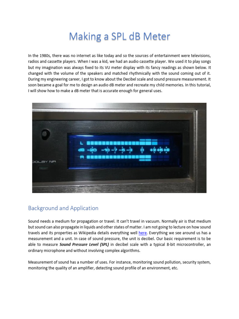Build Your Own SPL dB Meter Guide | PDF | Sound | Decibel