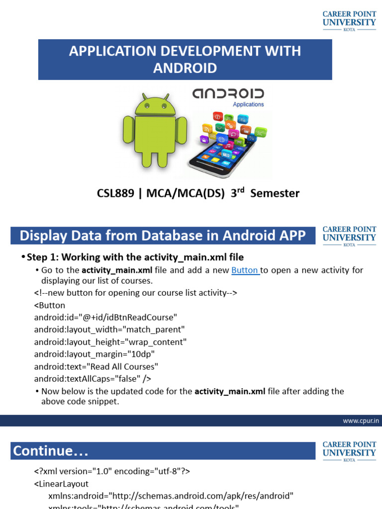 Android App: Display Database Courses | PDF | String (Computer Science ...