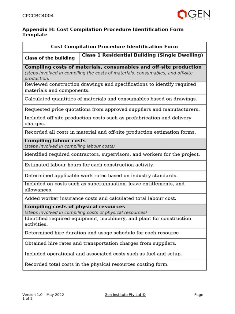 5 - Cpccbc4004 - Appendix h | PDF | Business | Economies