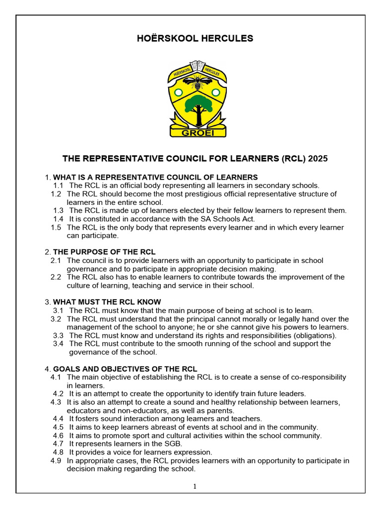 RCL Guidelines for Learner Representation | PDF