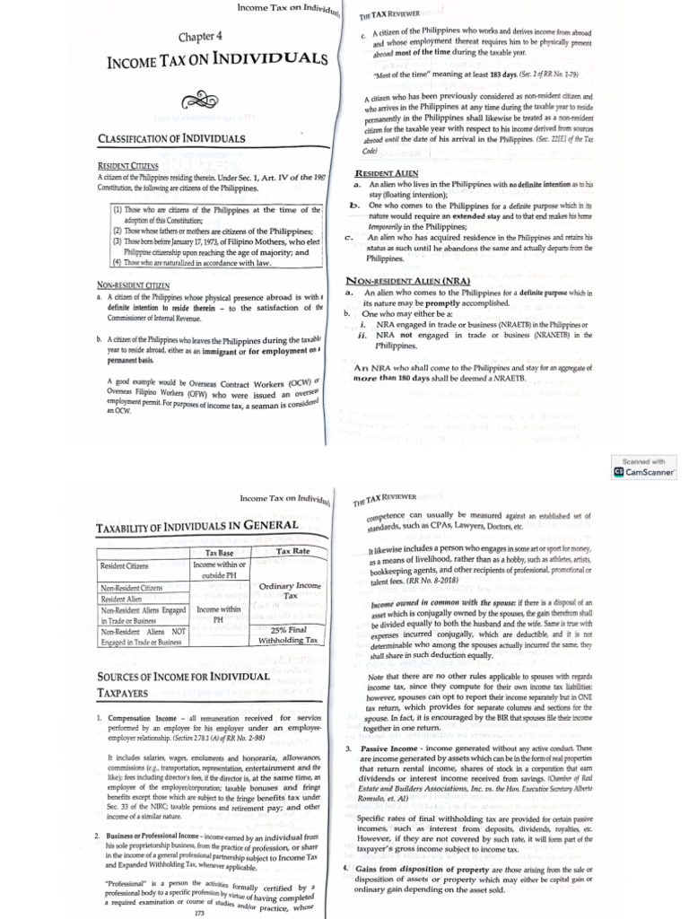 Chapter 4 Income Tax On Individuals | PDF