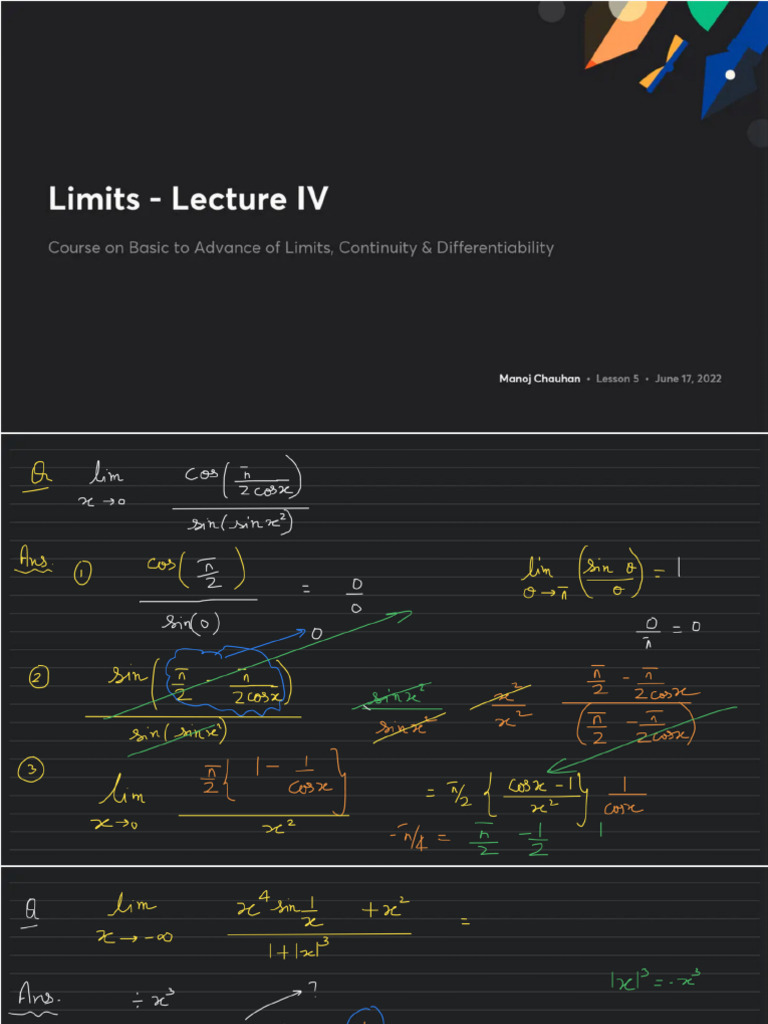 Limits Lecture IV With Anno | PDF