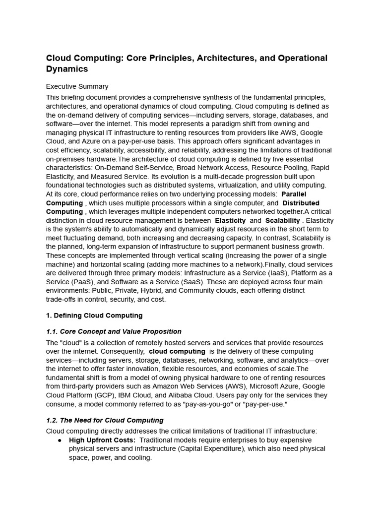 Cloud Computing Principles and Dynamics | PDF | Cloud Computing ...
