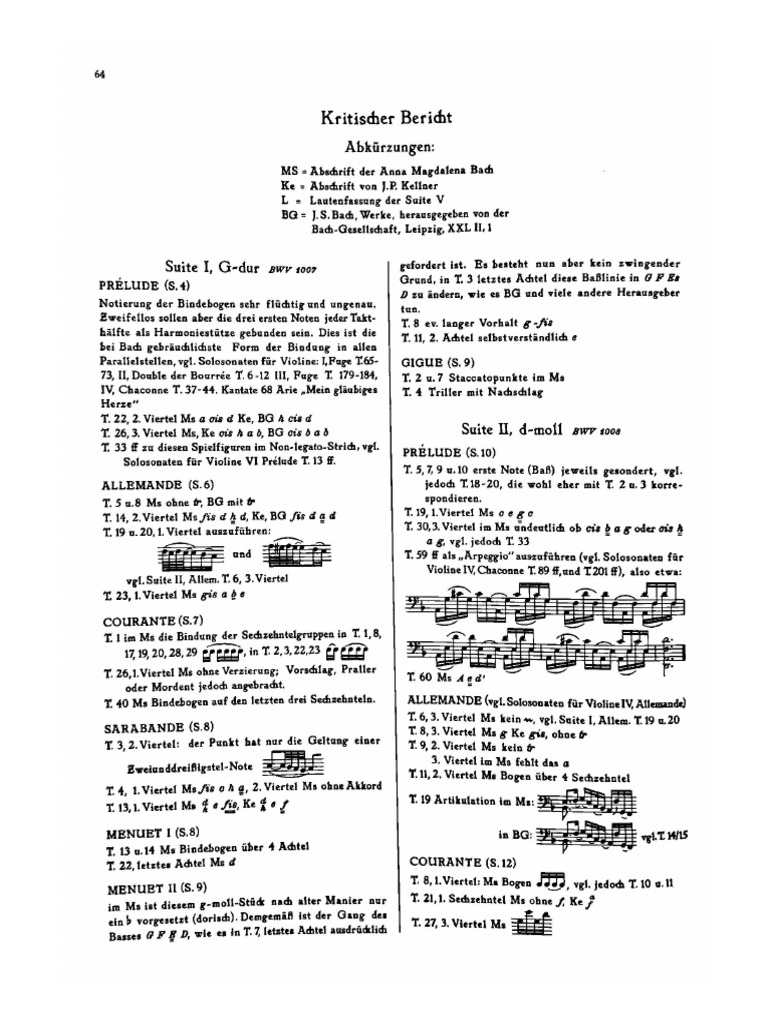 Bach Suite Notes | PDF