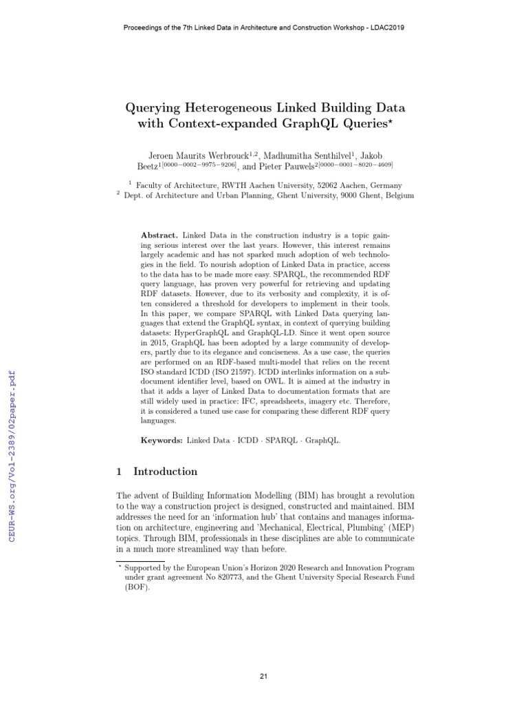 GraphQL for Linked Building Data Queries | PDF | Resource Description ...