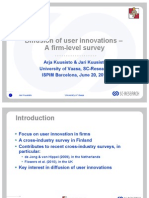 Diffusion of User Innovations - A Firm-Level Survey Kuusisto ISPIM 2012