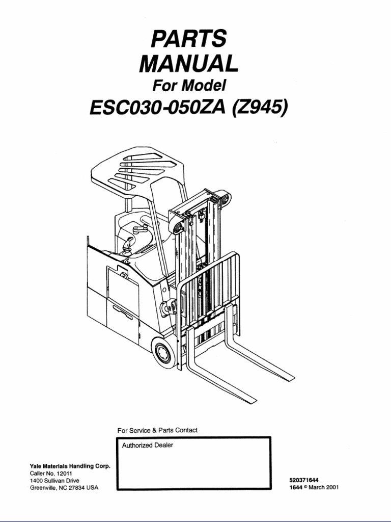 Yale Electric for Model Esc 030 050 Za Parts Manual | PDF | Horse Racing
