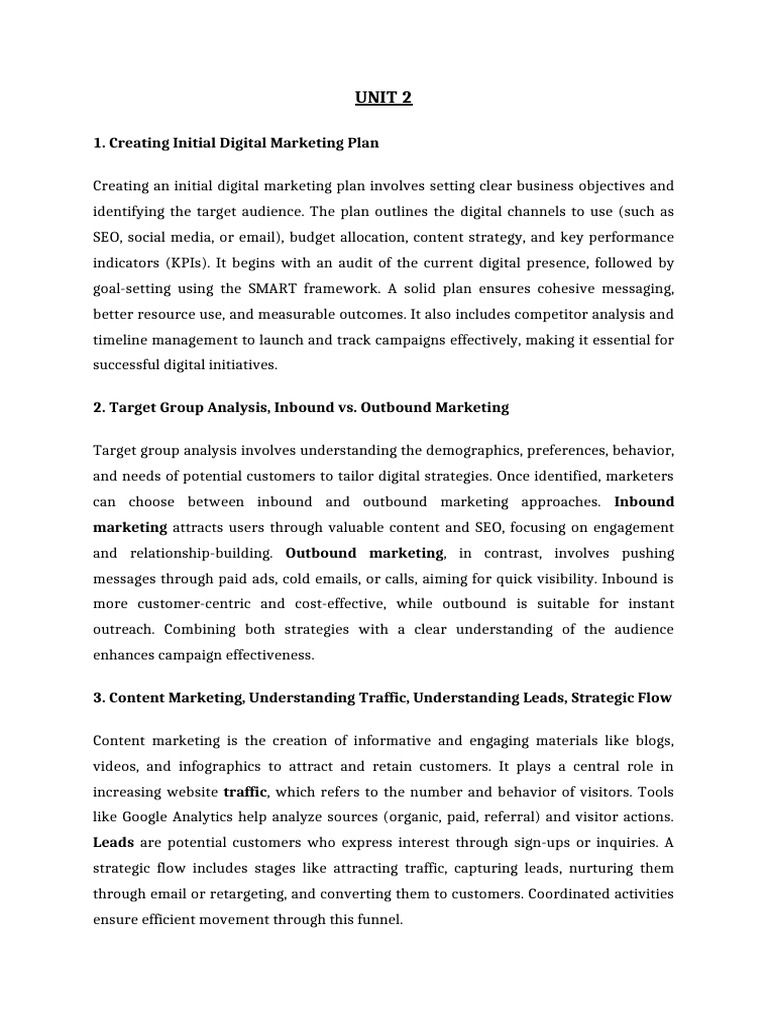 Digital Marketing Plan Essentials | PDF | Websites | Digital Marketing