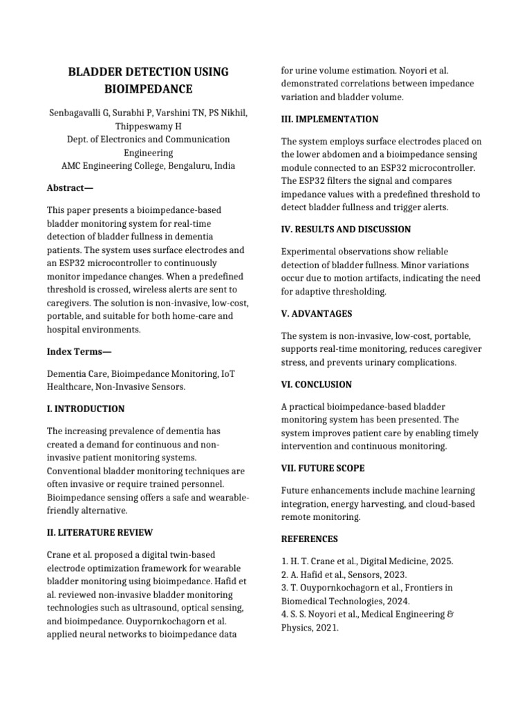 Bioimpedance Bladder Monitoring System | PDF | Monitoring (Medicine ...