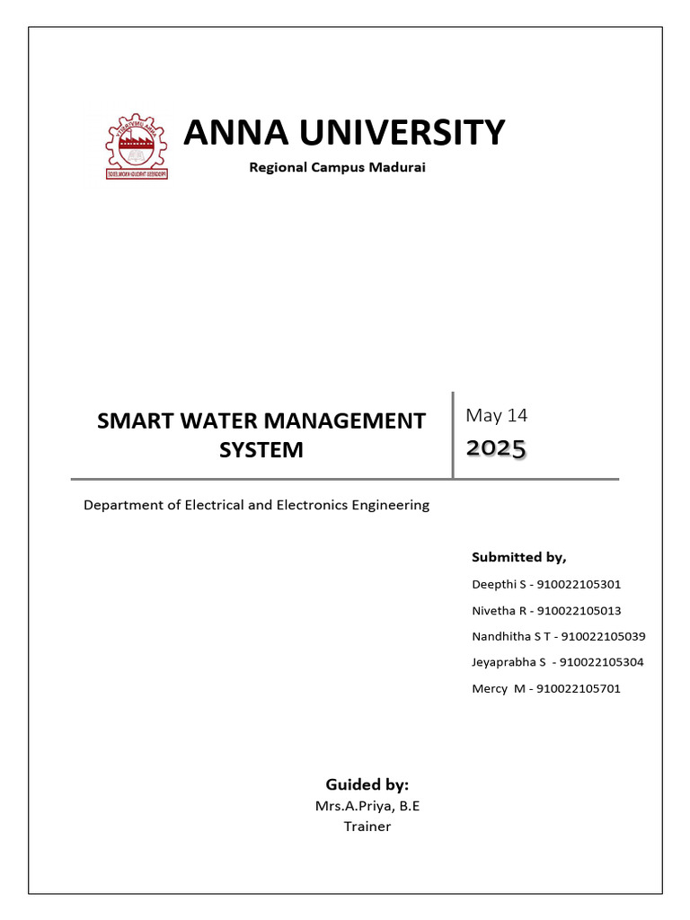 smart water management | PDF | Water Conservation | Water Resources