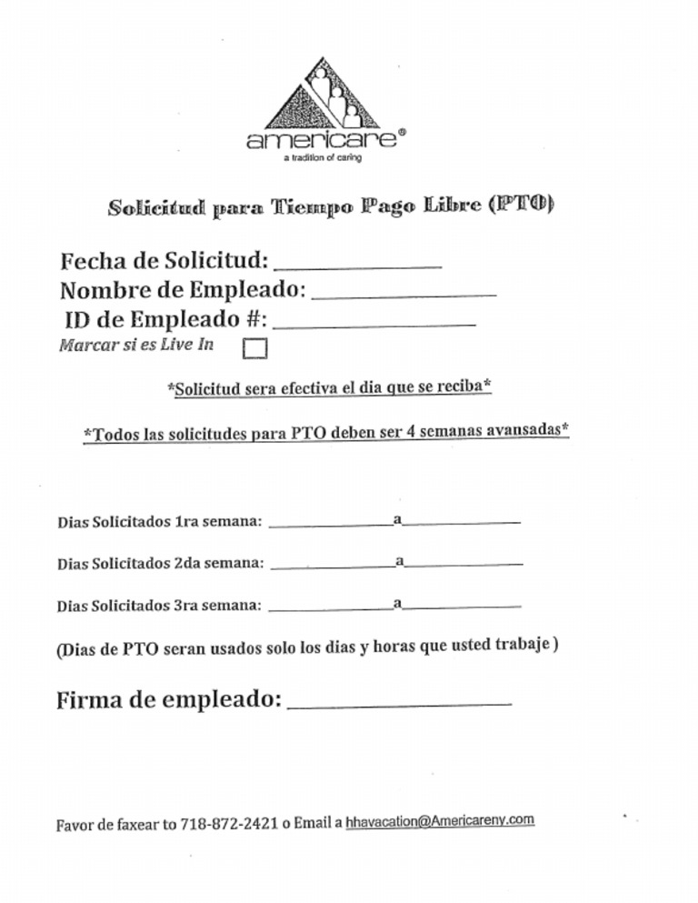 Pto Form - Spanish 53 | PDF