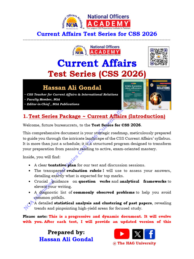CSS 2026 Current Affairs Test Series | PDF | Pakistan | Balance Of Payments