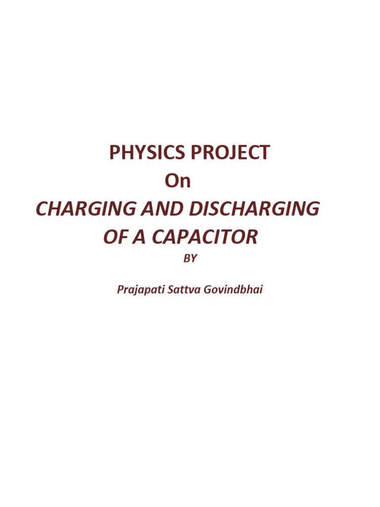 Sattva Physics Project | PDF | Capacitor | Electrical Network