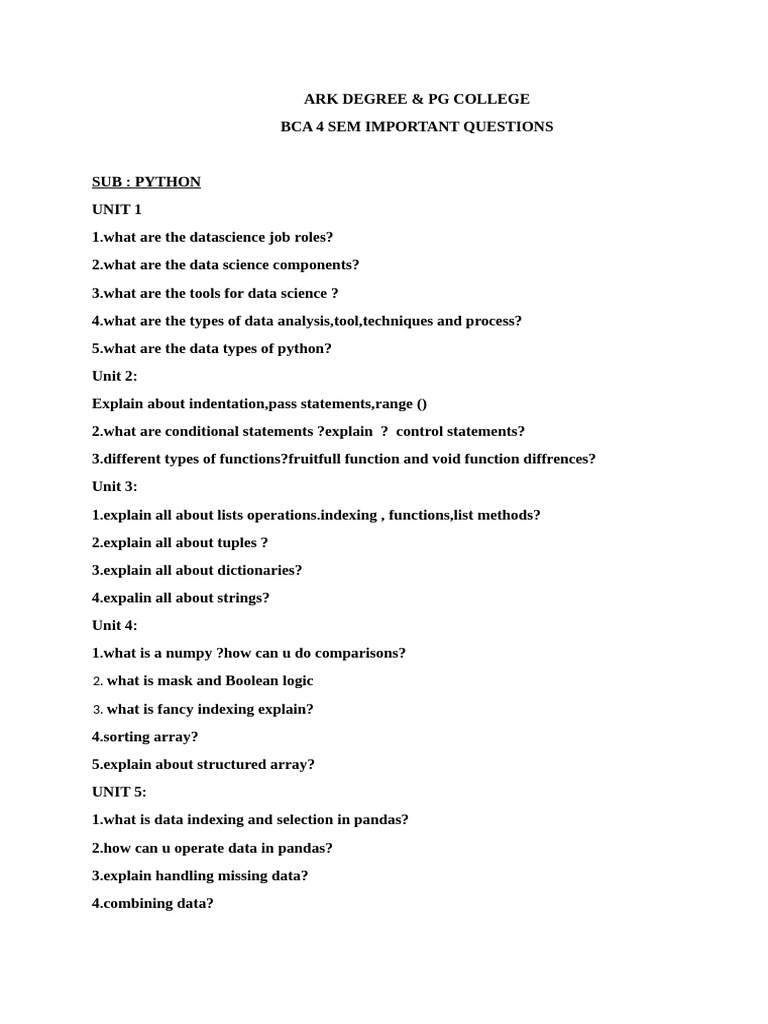 BCA Python & AI Exam Questions Guide | PDF | Encryption | Computer Network