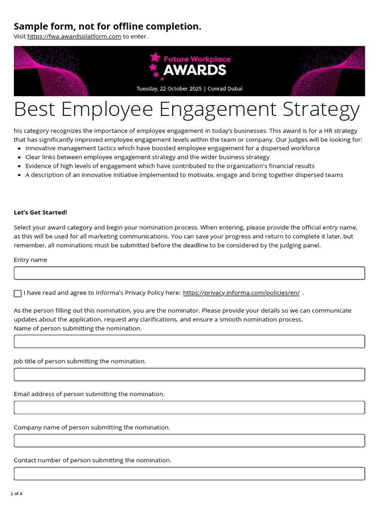 Best Employee Engagement Strategy Award | PDF | Human Communication ...