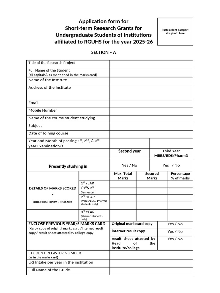 Application Section A | PDF