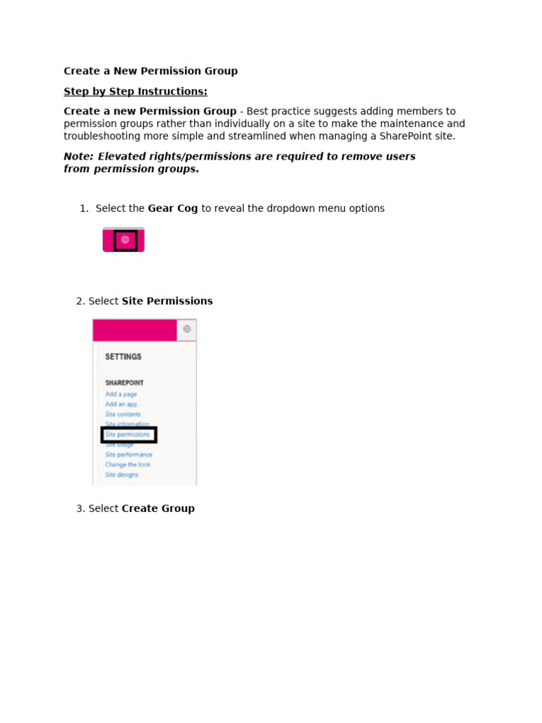 Create and Manage SharePoint Permission Groups | PDF | System Software ...